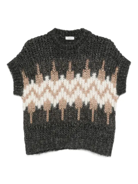 Peserico geometric-pattern knit sweater