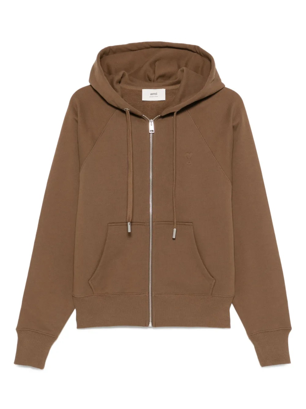 AMI Paris Hoodie met logo Bruin