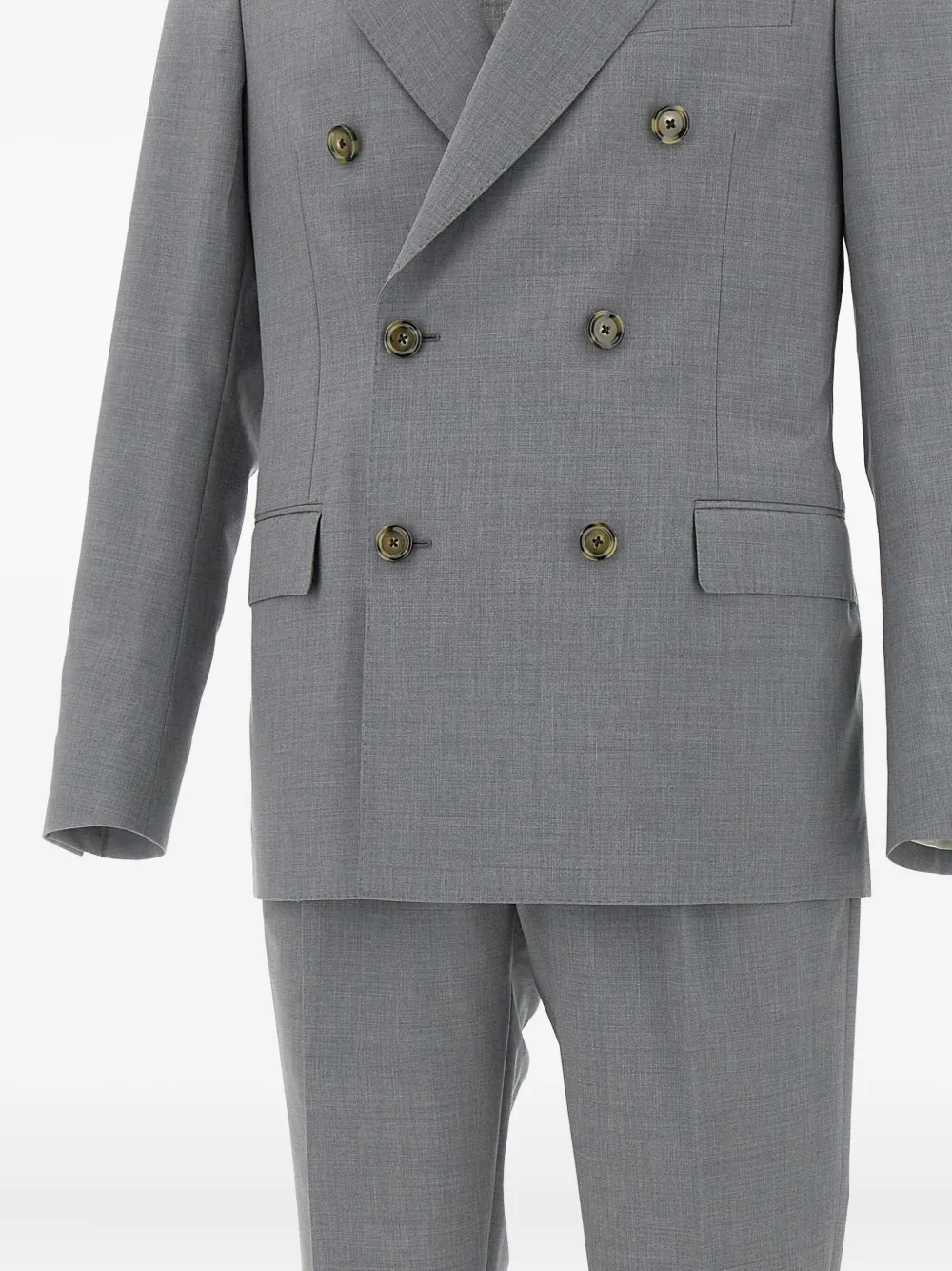 Lardini Pak met dubbele rij knopen en puntige revers Grijs