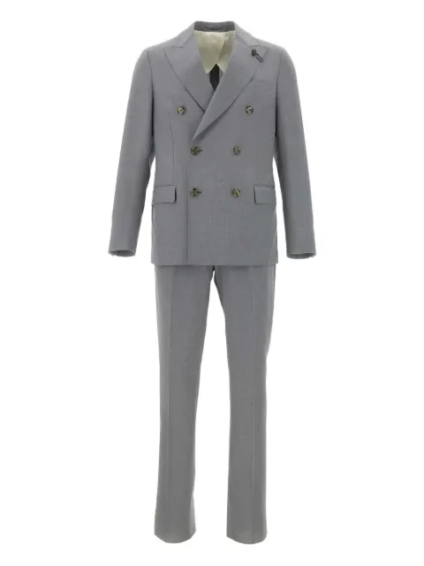 Lardini double-breasted peak lapel suit