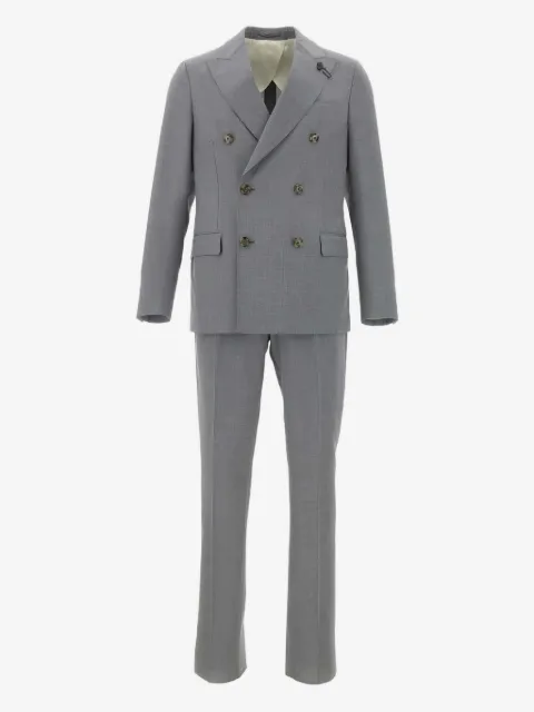Lardini double-breasted peak lapel suit