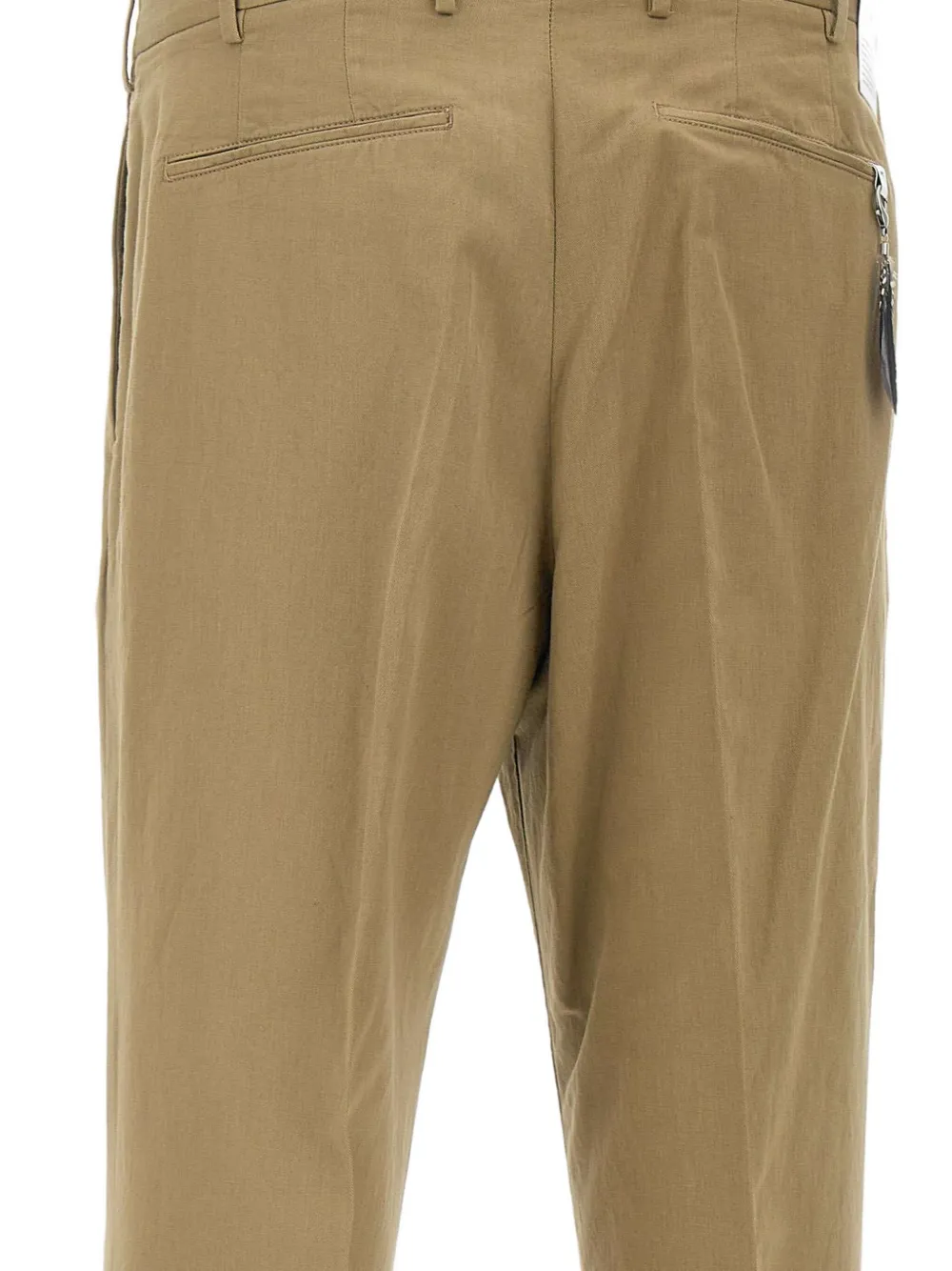 PT Torino Geplooide broek met omgeslagen pijpen Beige