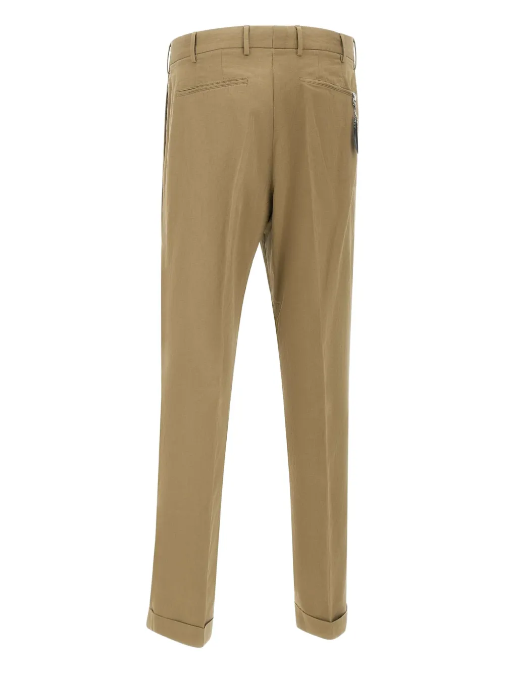 PT Torino Geplooide broek met omgeslagen pijpen Beige