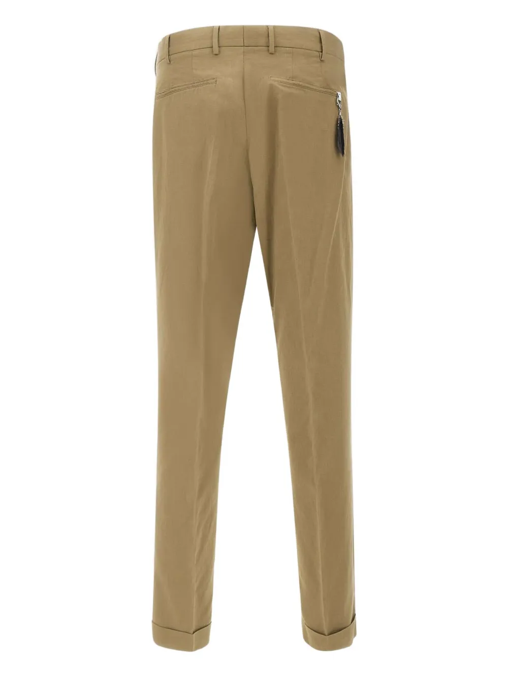 PT Torino Geplooide broek met omgeslagen pijpen Beige
