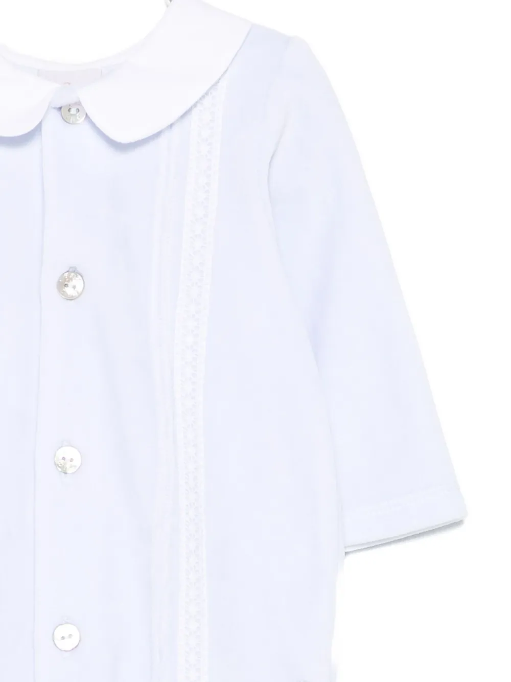 Paz Rodriguez Jumpsuit met Peter Pan kraag en kant Blauw