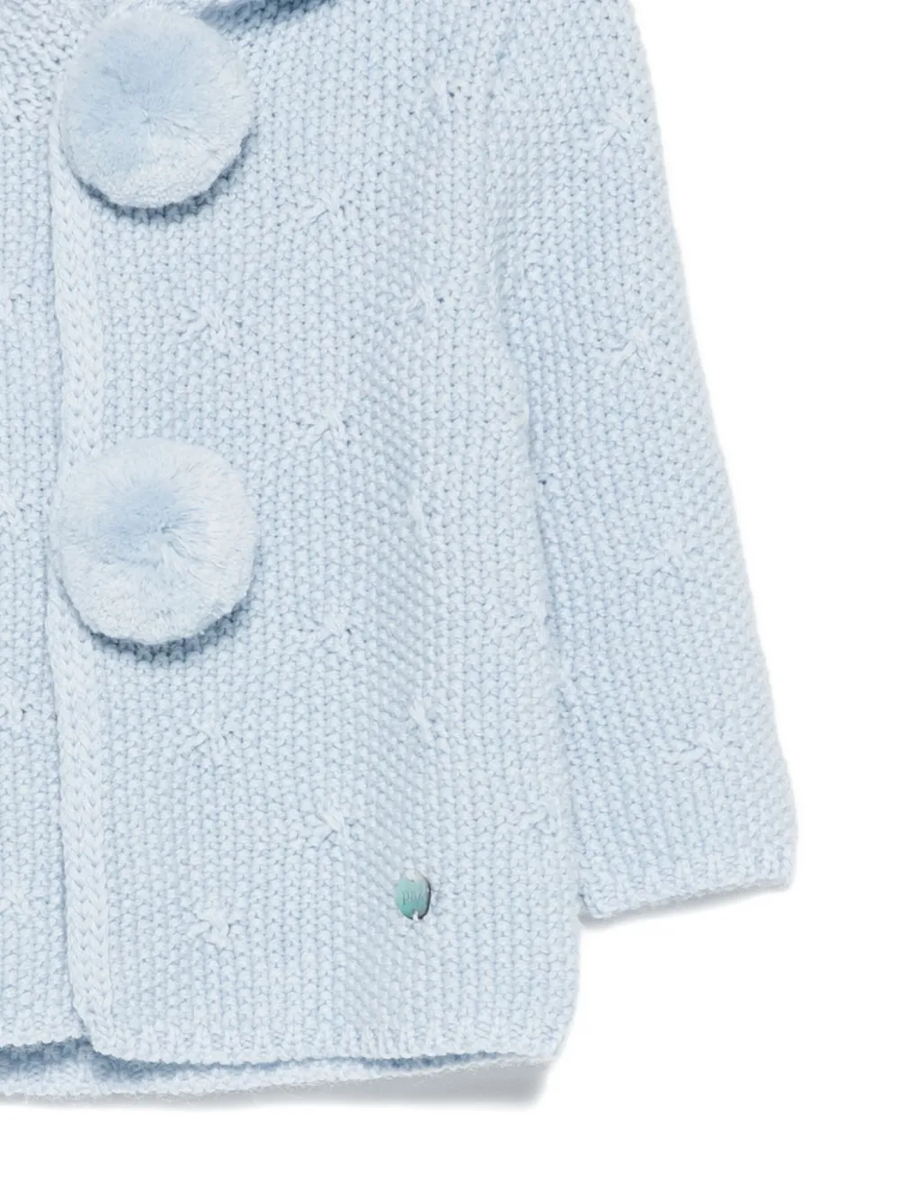 Paz Rodriguez Vest met capuchon en pompon Blauw