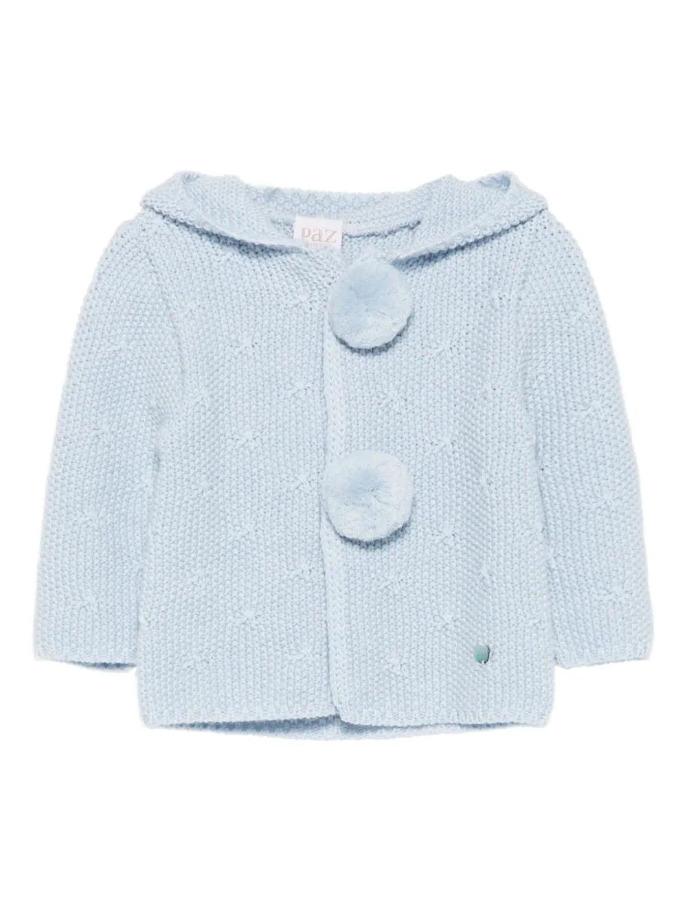 Paz Rodriguez hooded pom-pom cardigan | Blue | Image 1