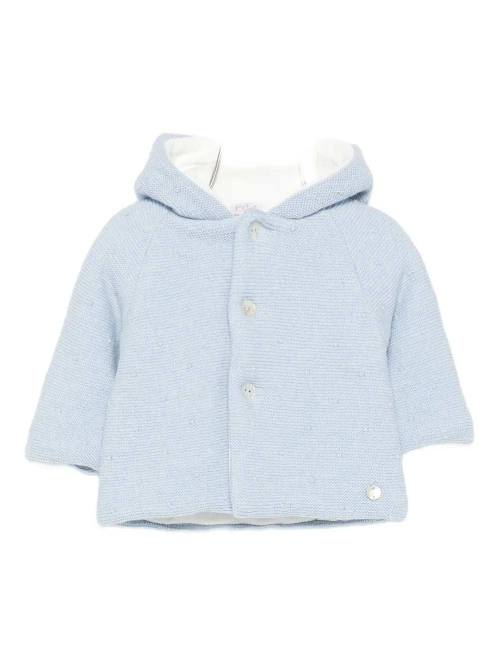 Paz Rodriguez Hooded Button-front Jacket In Blue