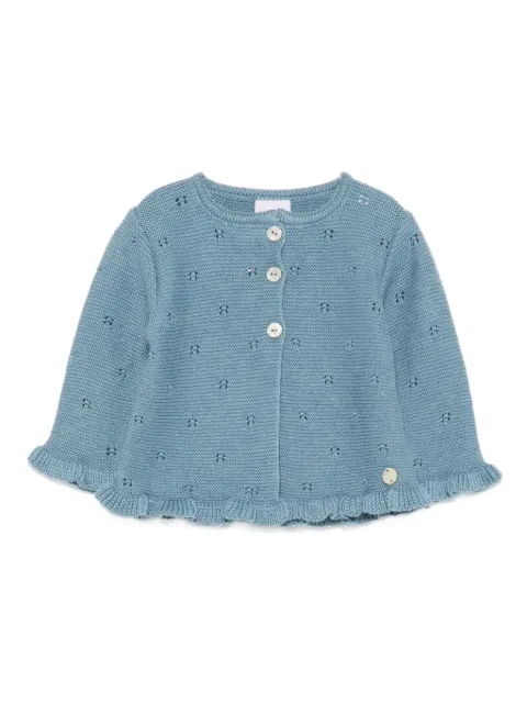 Paz Rodriguez ruffled eyelet-detail cardigan