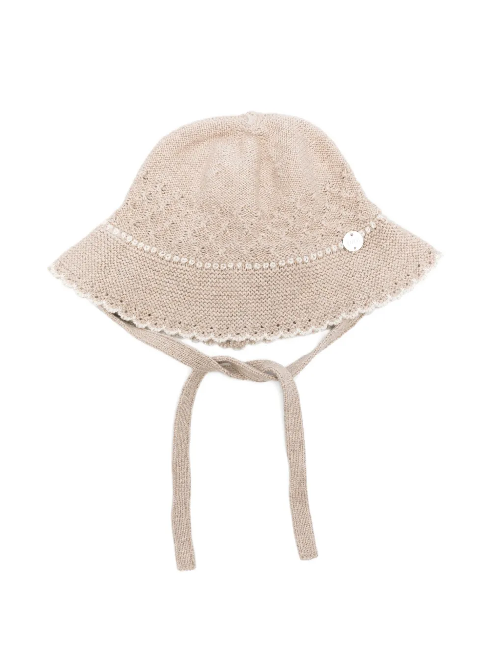 Paz Rodriguez knitted-lace sun hat | Brown | Image 1