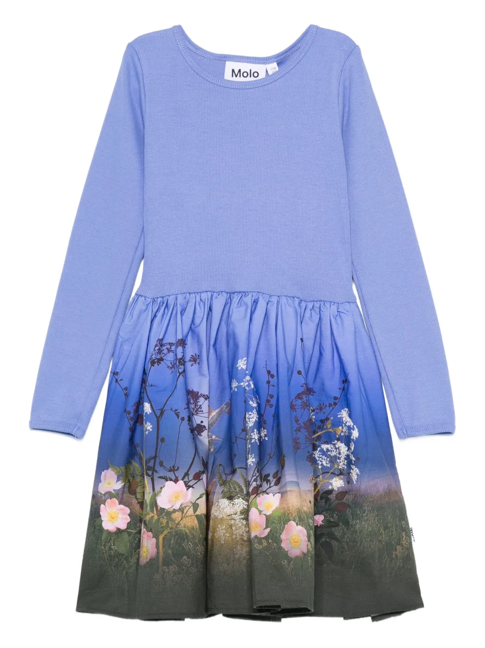 Molo Jurk met bloe print Blauw