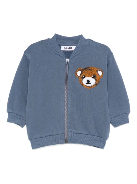 Molo teddy-embroidered zip-up jacket