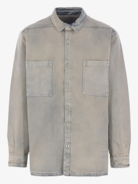 Rick Owens DRKSHDW chamarra de mezclilla con bolsillos de parche