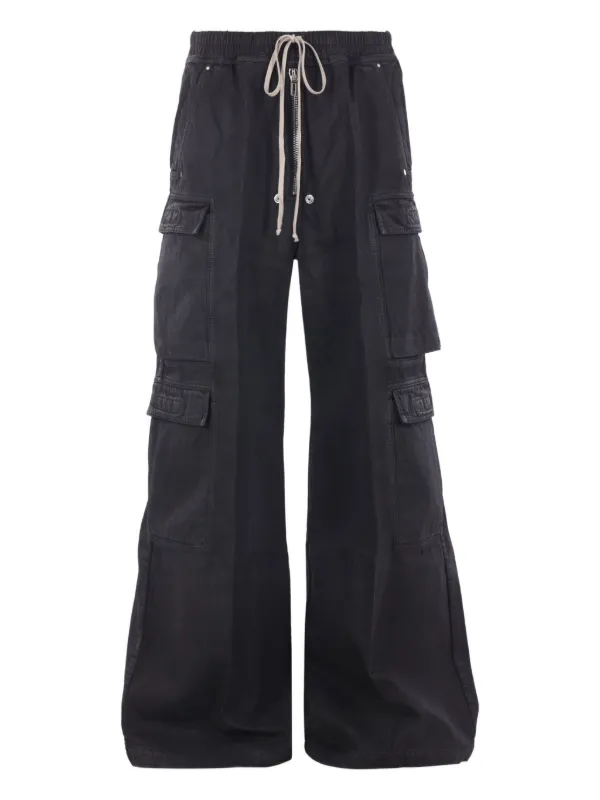 Rick Owens DRKSHD カーゴパンツ Rick Owens DRKSHDW ドローストリング ワイドカーゴパンツ