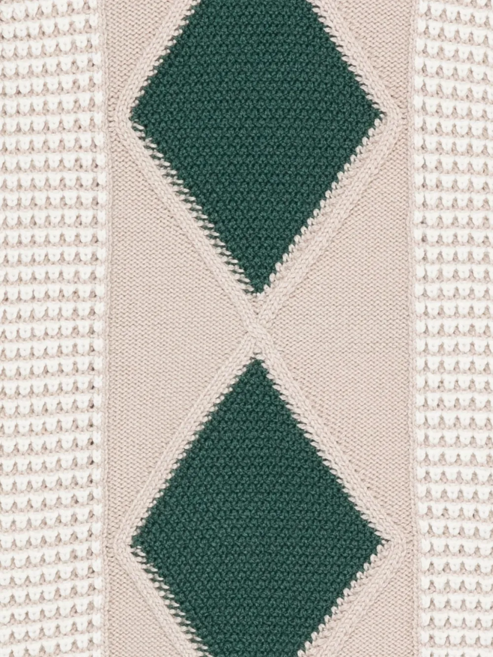 Emporio Armani Kids diamond-pattern knit sweater Beige