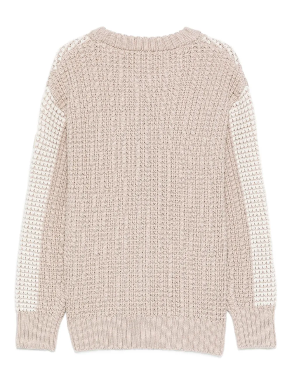 Emporio Armani Kids diamond-pattern knit sweater Beige