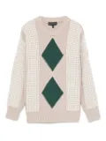 Emporio Armani Kids diamond-pattern knit sweater - Neutrals