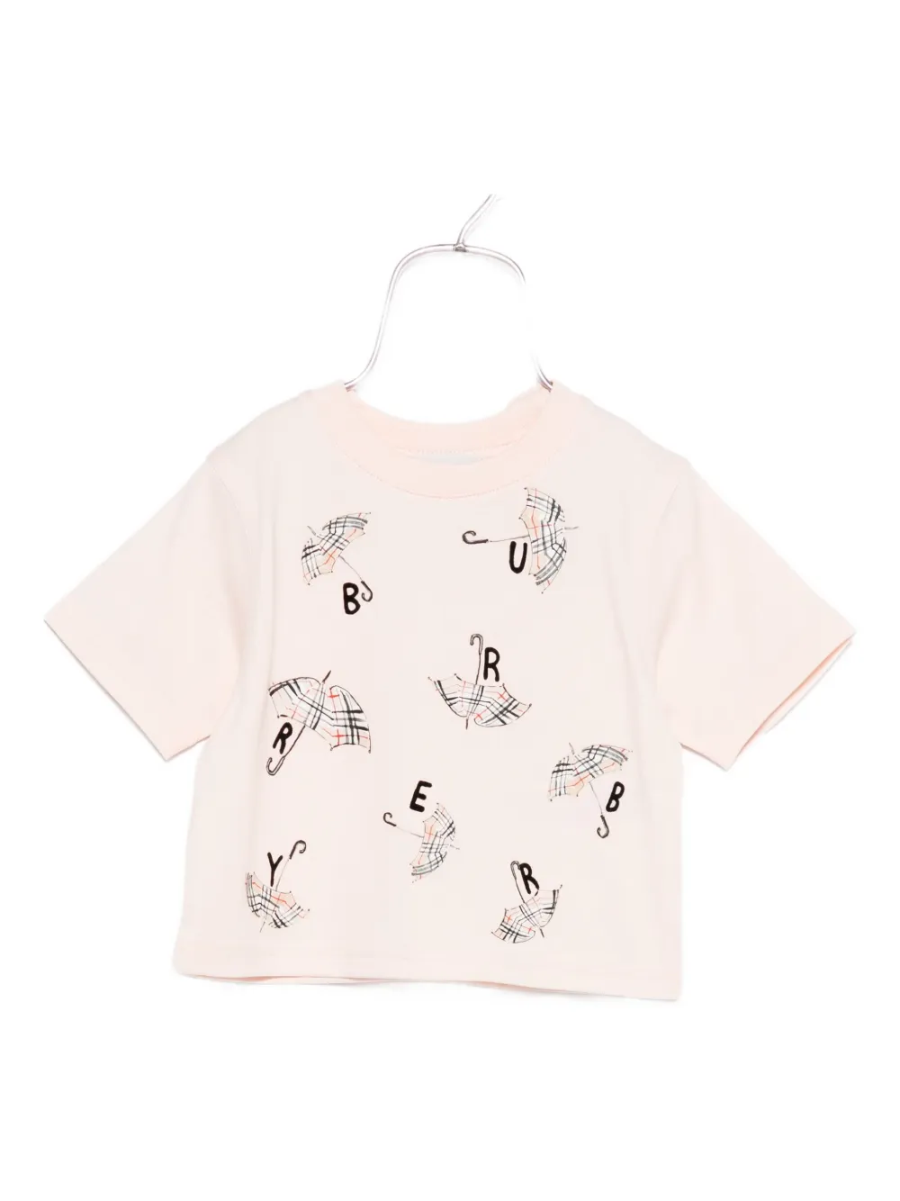 Burberry Kids umbrella print cotton top Roze