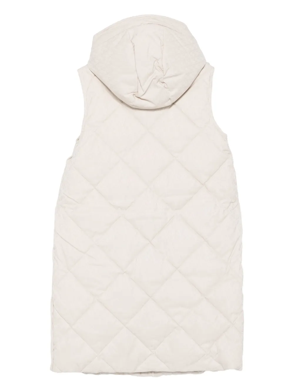 Emporio Armani Kids hooded sleeveless padded coat Beige