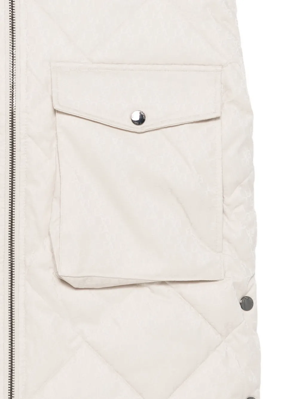 Emporio Armani Kids hooded sleeveless padded coat Beige