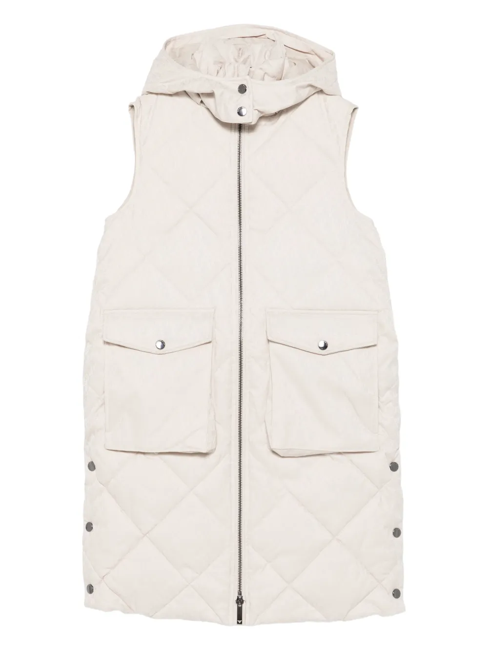 Emporio Ar i Kids hooded sleeveless padded coat Beige