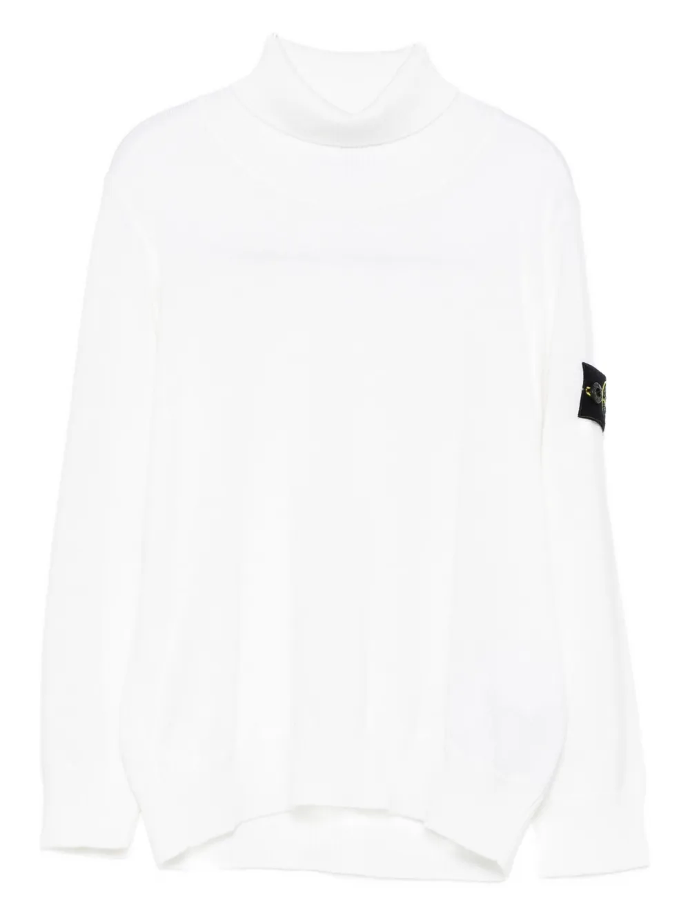 Stone Island Turtleneck Logo-patch Sweater In White