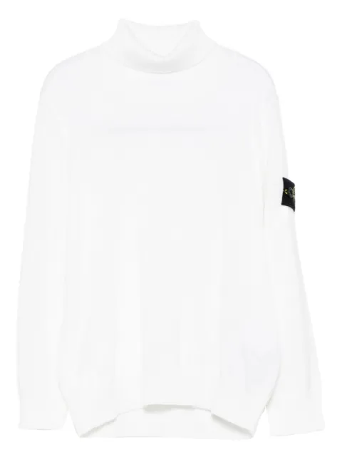 Stone Island Junior turtleneck logo-patch sweater