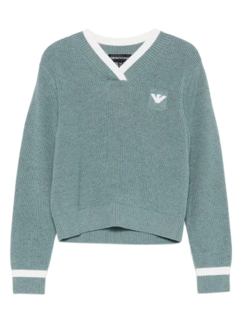 Emporio Armani Kids logo ribbed sweater