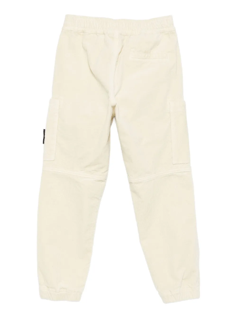 Stone Island Junior Ribfluwelen broek met patch zak Beige