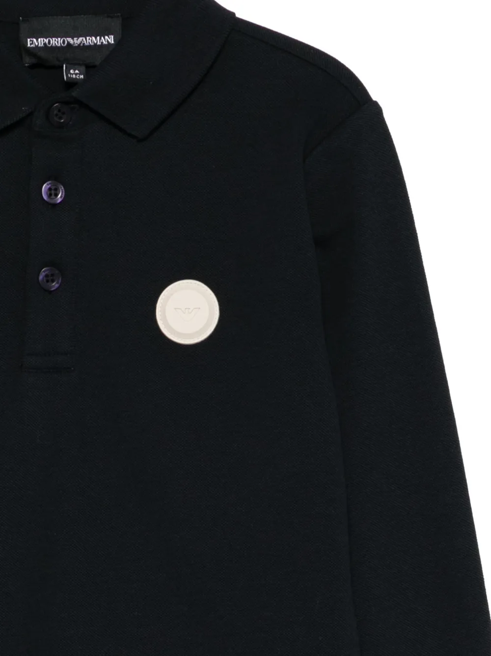 Emporio Armani Kids long-sleeve logo polo shirt Blauw