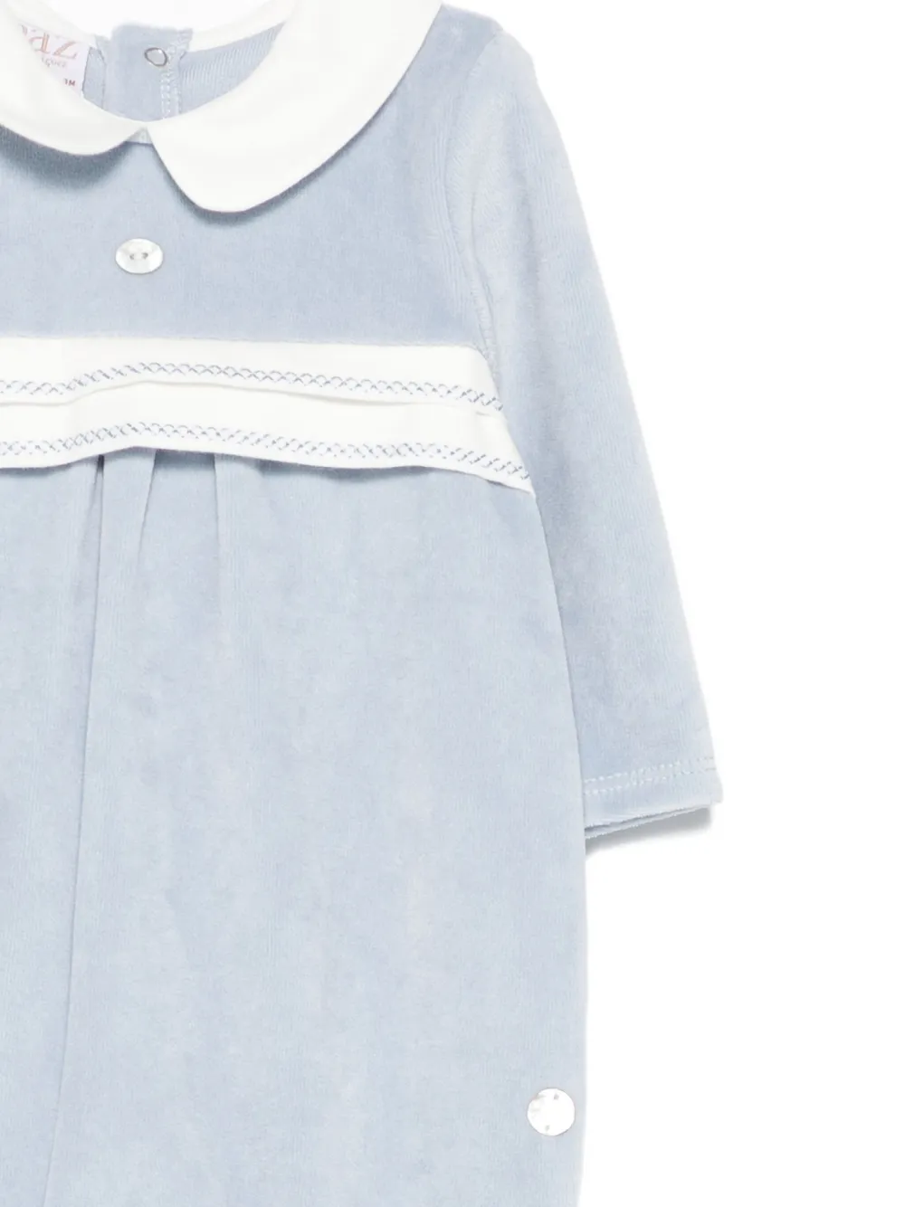 Paz Rodriguez Fluwelen romper met Peter Pan kraag Blauw