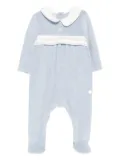 Paz Rodriguez peter pan collar velour babygrow - Blue