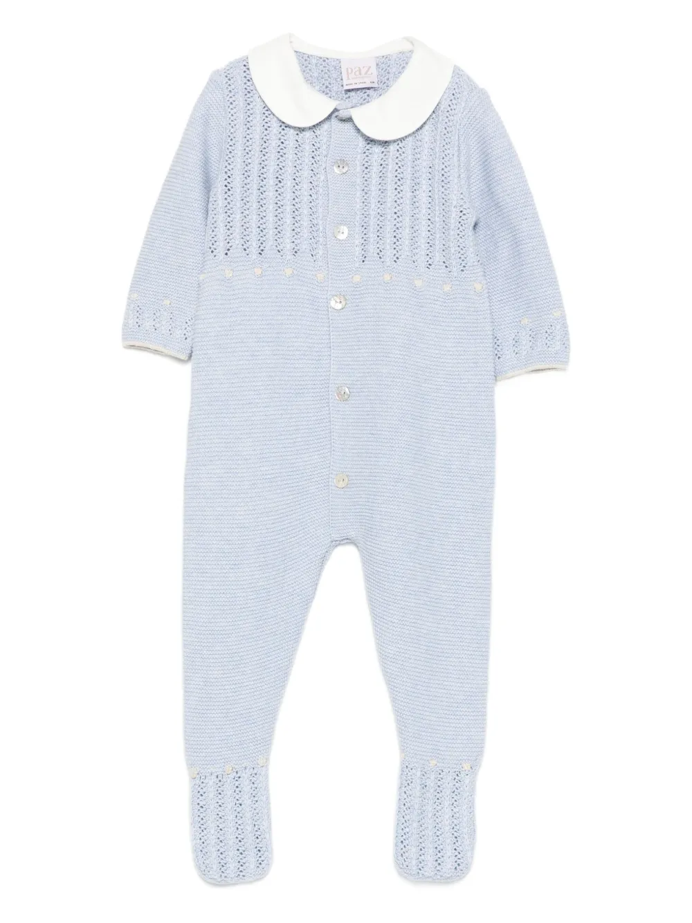 Paz Rodriguez peter pan collar knitted babygrow | Blue | Image 1