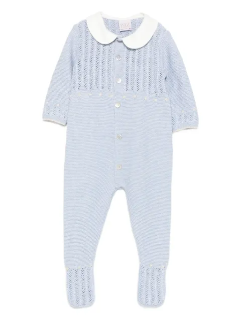 Paz Rodriguez peter pan collar knitted babygrow