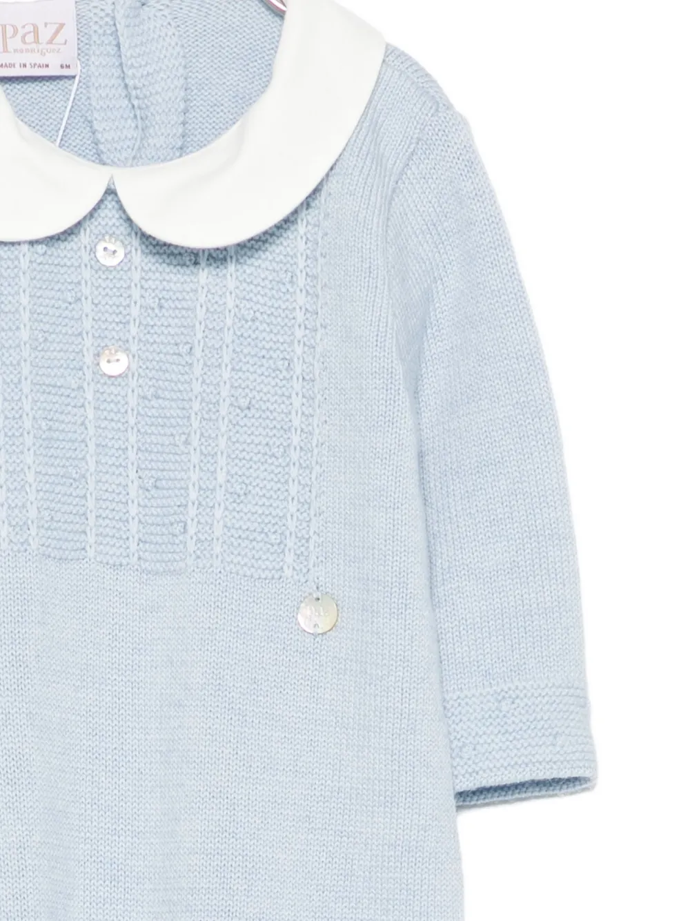 Paz Rodriguez Wollen romper met Peter Pan kraag Blauw