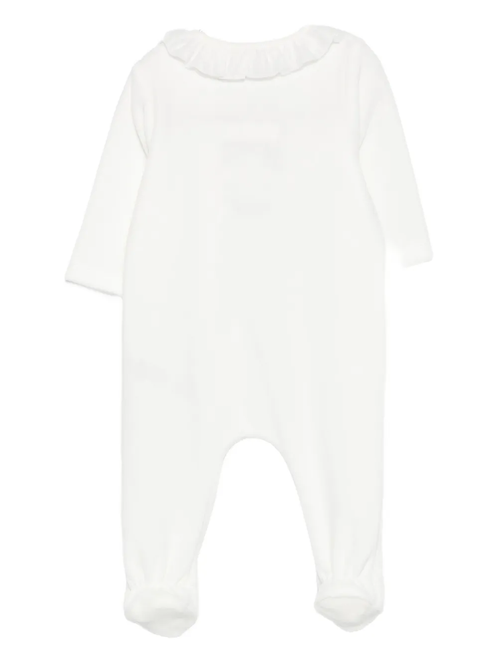 Paz Rodriguez ruffled lace-trimmed babygrow Wit