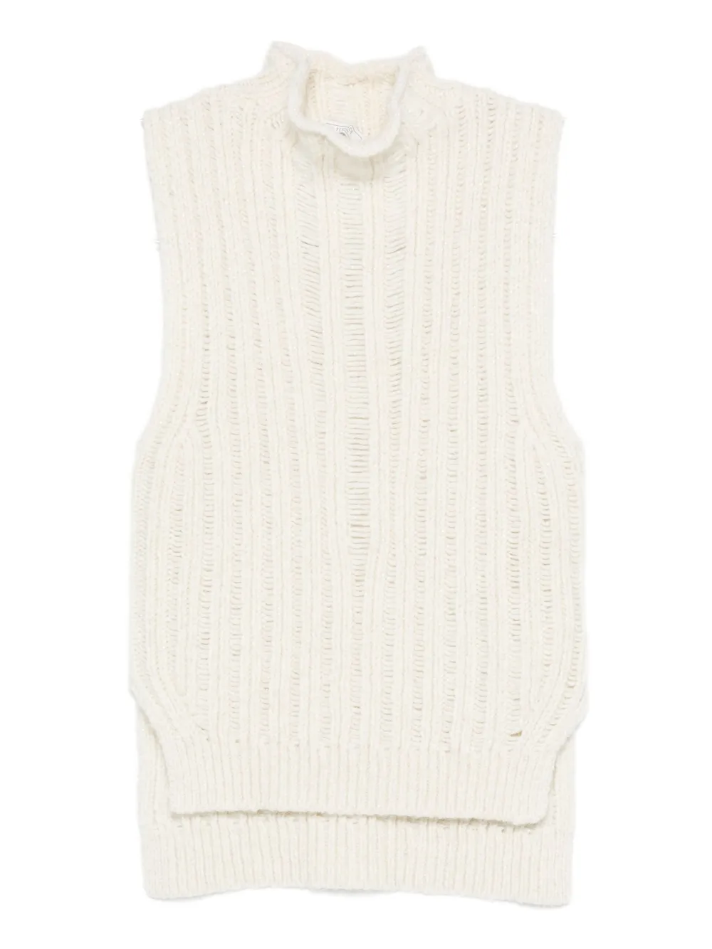 Peserico ribbed high-neck sleeveless top Wit