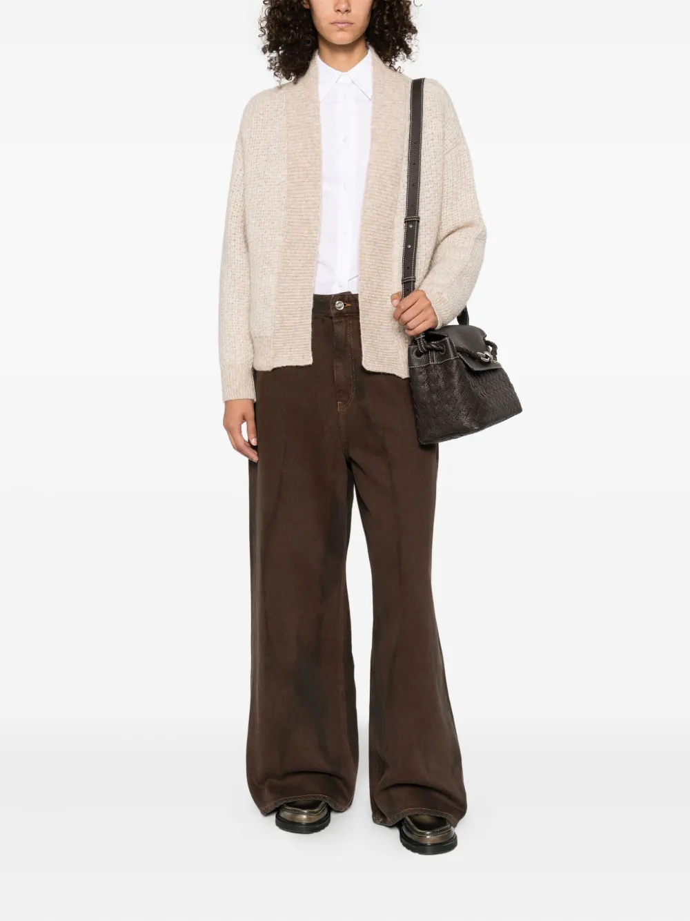 Peserico waffle-knit long-sleeves cardigan Beige