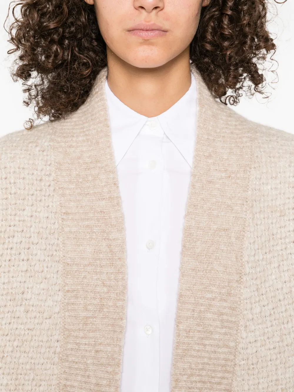 Peserico waffle-knit long-sleeves cardigan Beige