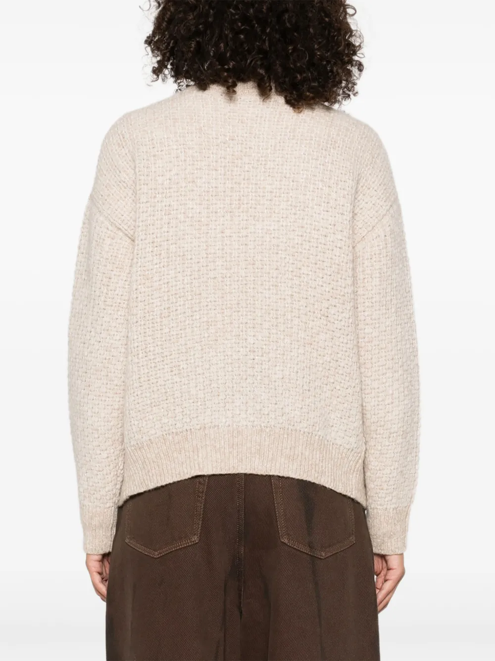 Peserico waffle-knit long-sleeves cardigan Beige