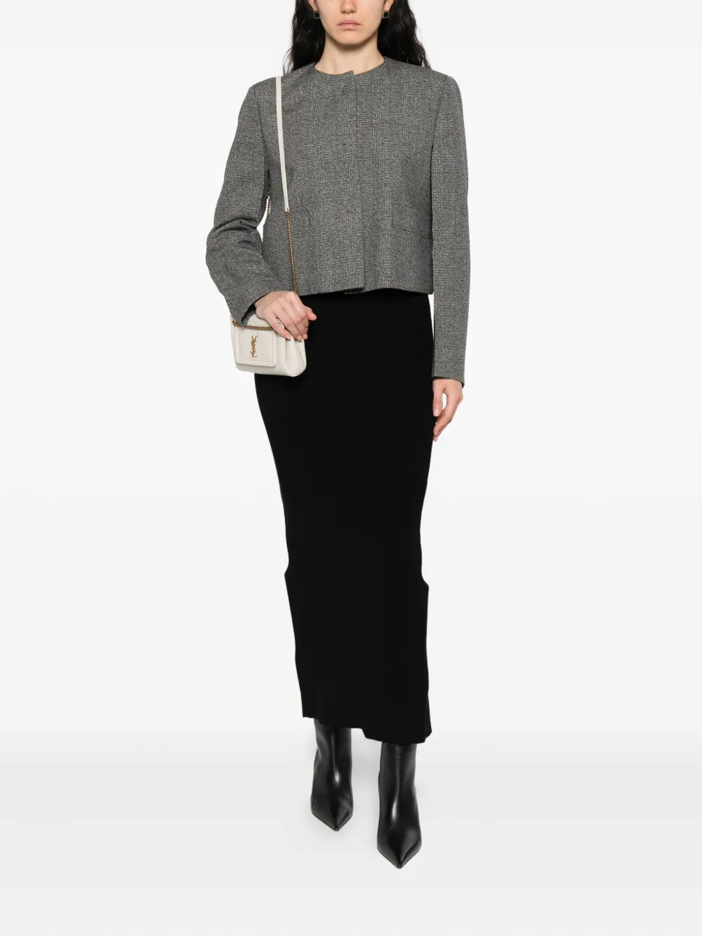 WARDROBE.NYC ribbed midi skirt Zwart