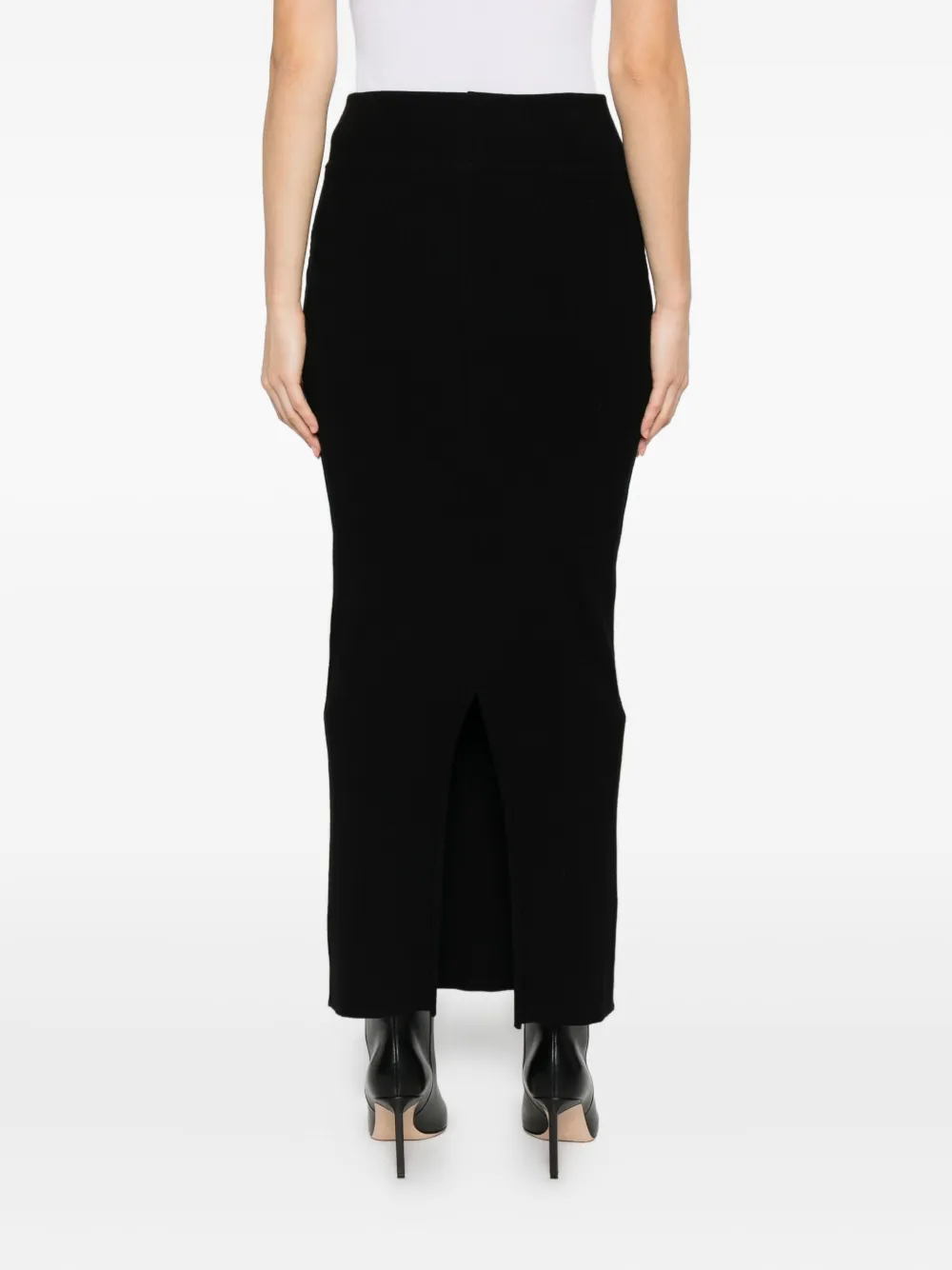 WARDROBE.NYC ribbed midi skirt Zwart