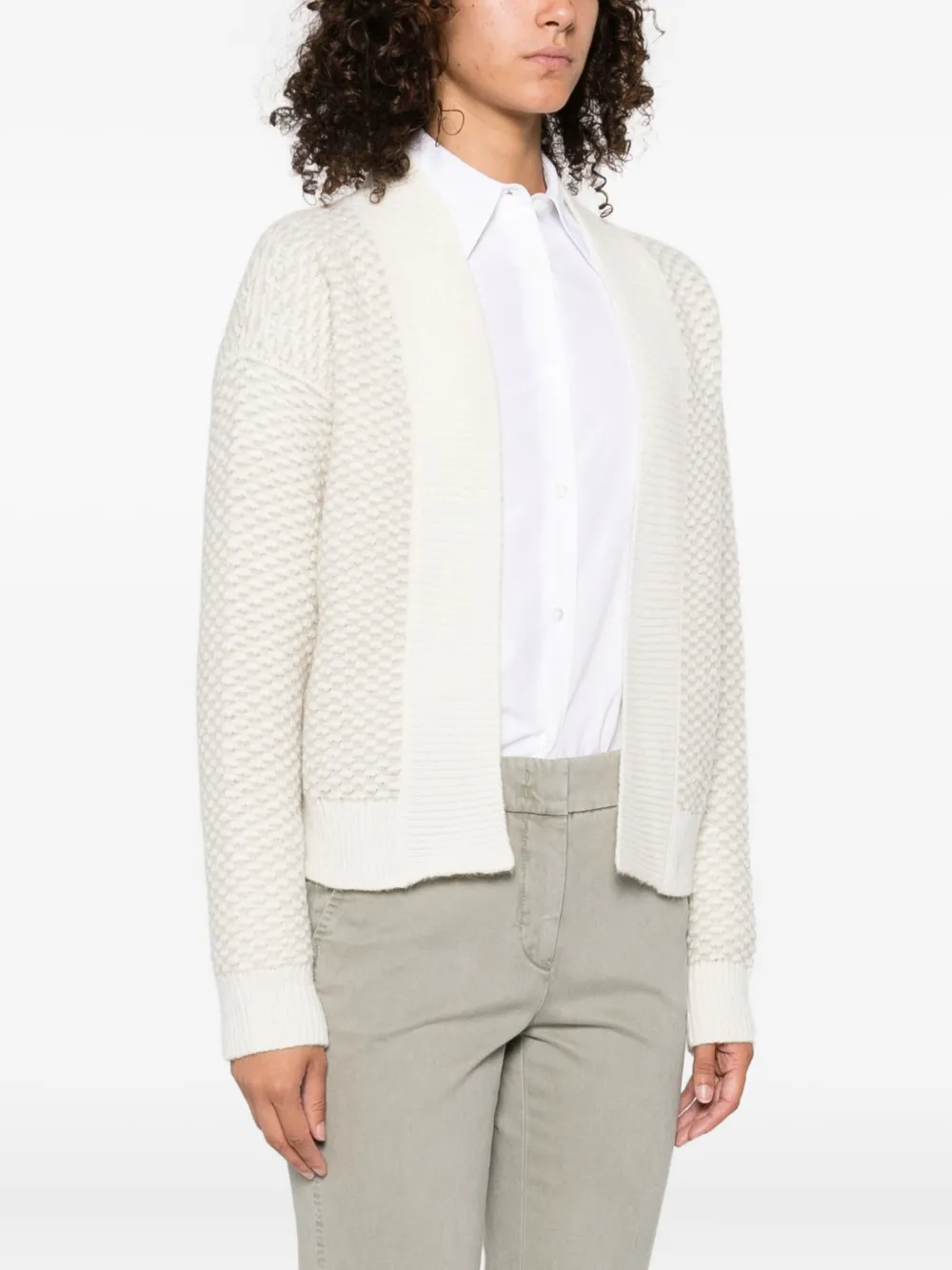 Peserico Textured Open-front Cardigan In Neutral