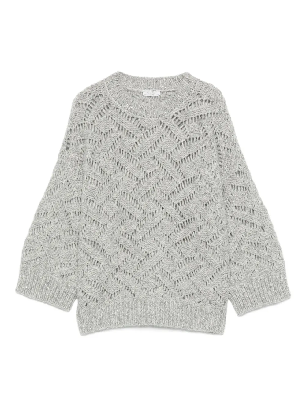 chevron-pattern crew-neck sweater