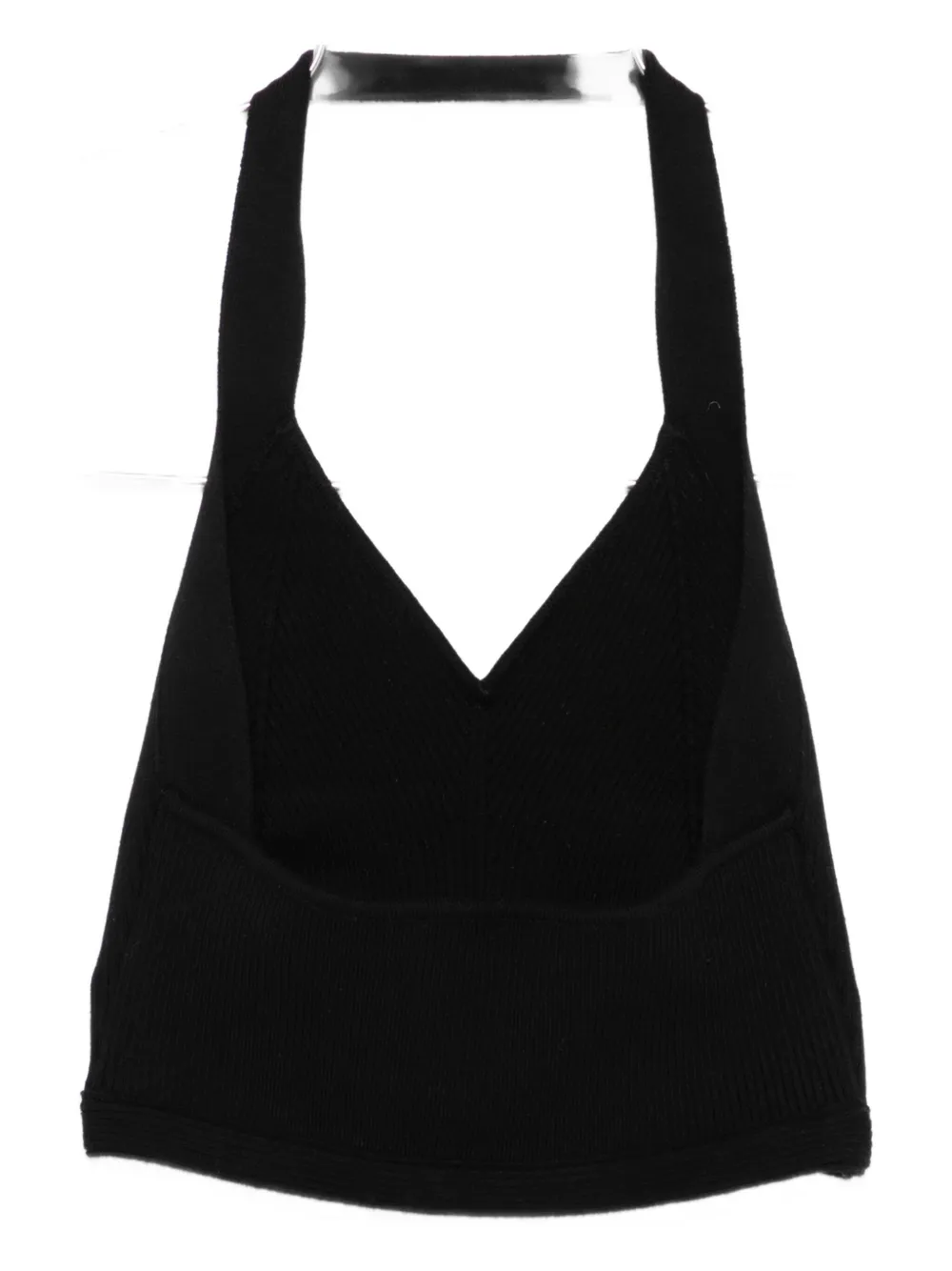 WARDROBE.NYC V-neck ribbed top Zwart