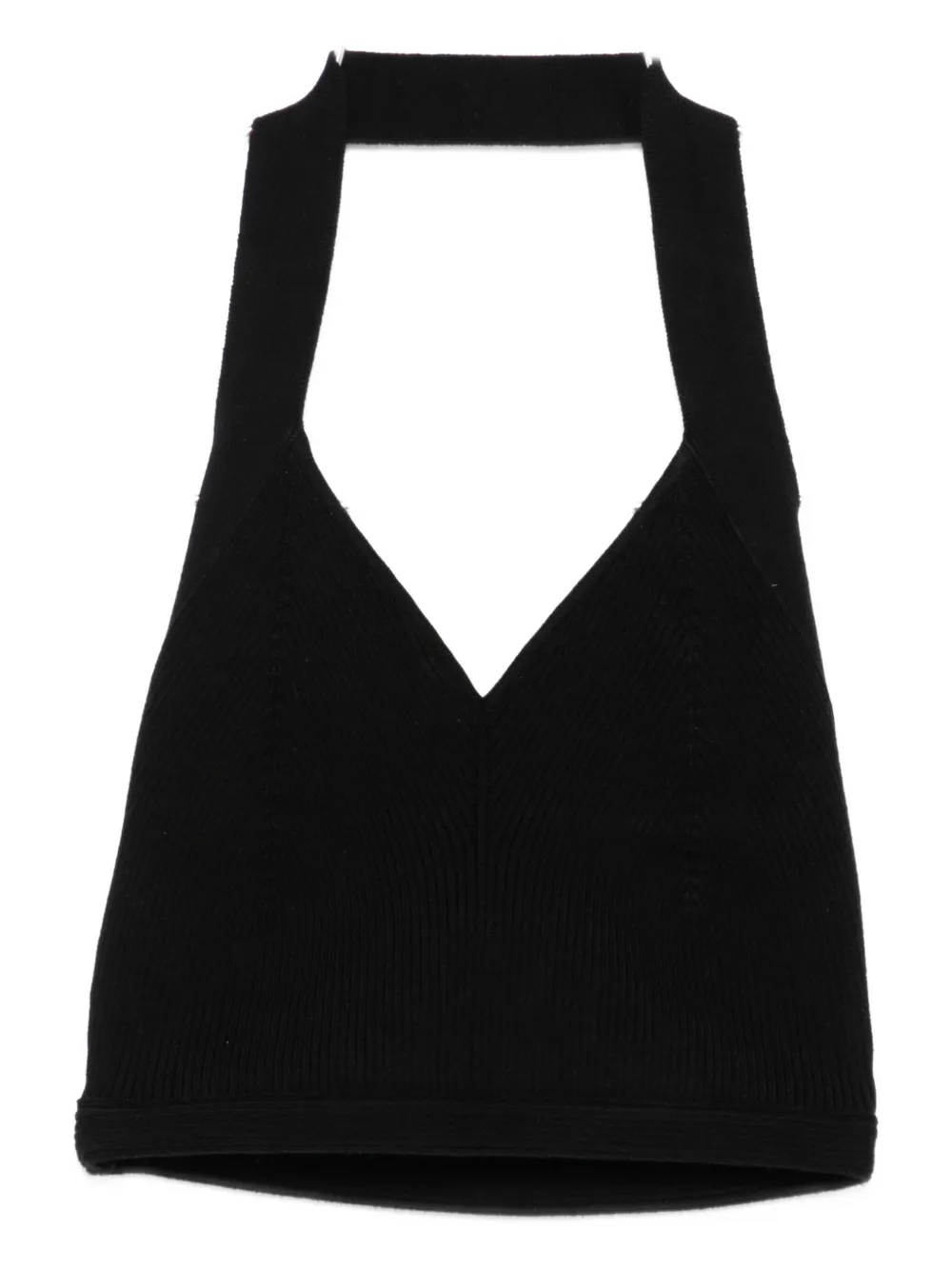 WARDROBE.NYC V-neck ribbed top Zwart