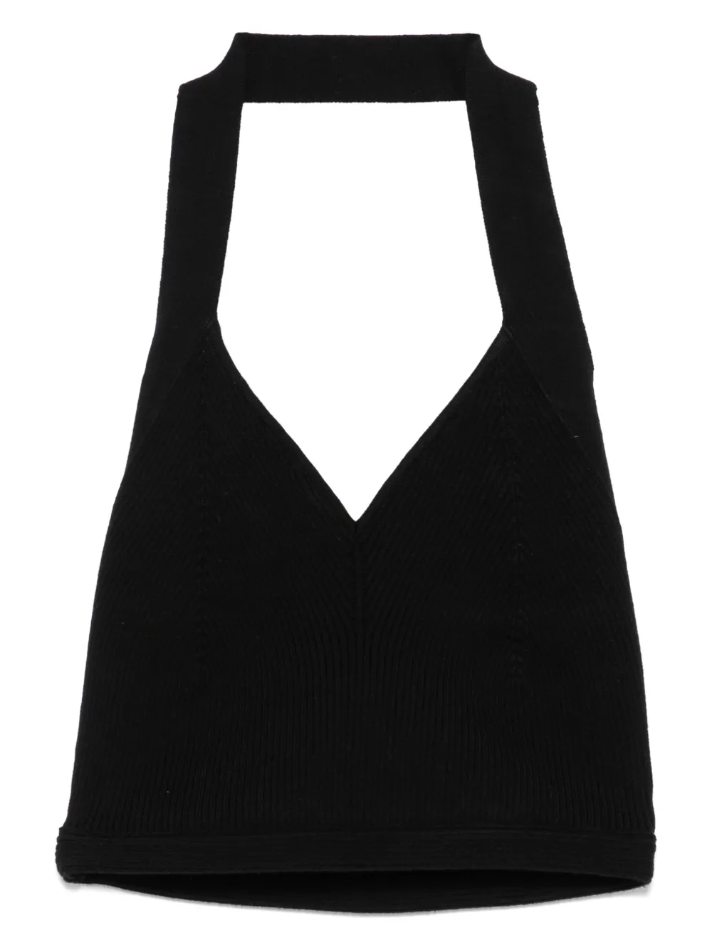 V-neck ribbed top