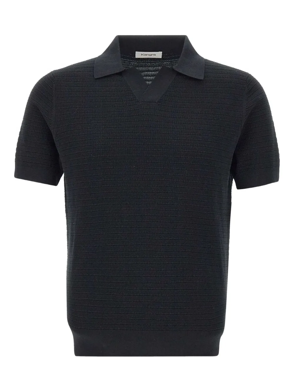 Kangra structured-weave polo shirt | Black | Image 1