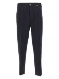 Myths single-pleat wool trousers - Blue