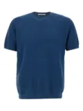 Kangra textured-weave short-sleeve sweater - Blue